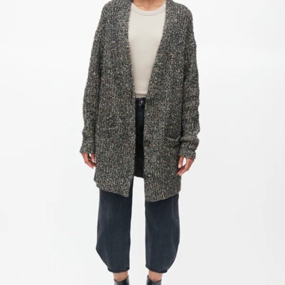 Isabel Marant ETOILE Oversized Long Cardigan, Size 42 Black Speckled Multicolor - Picture 14 of 15